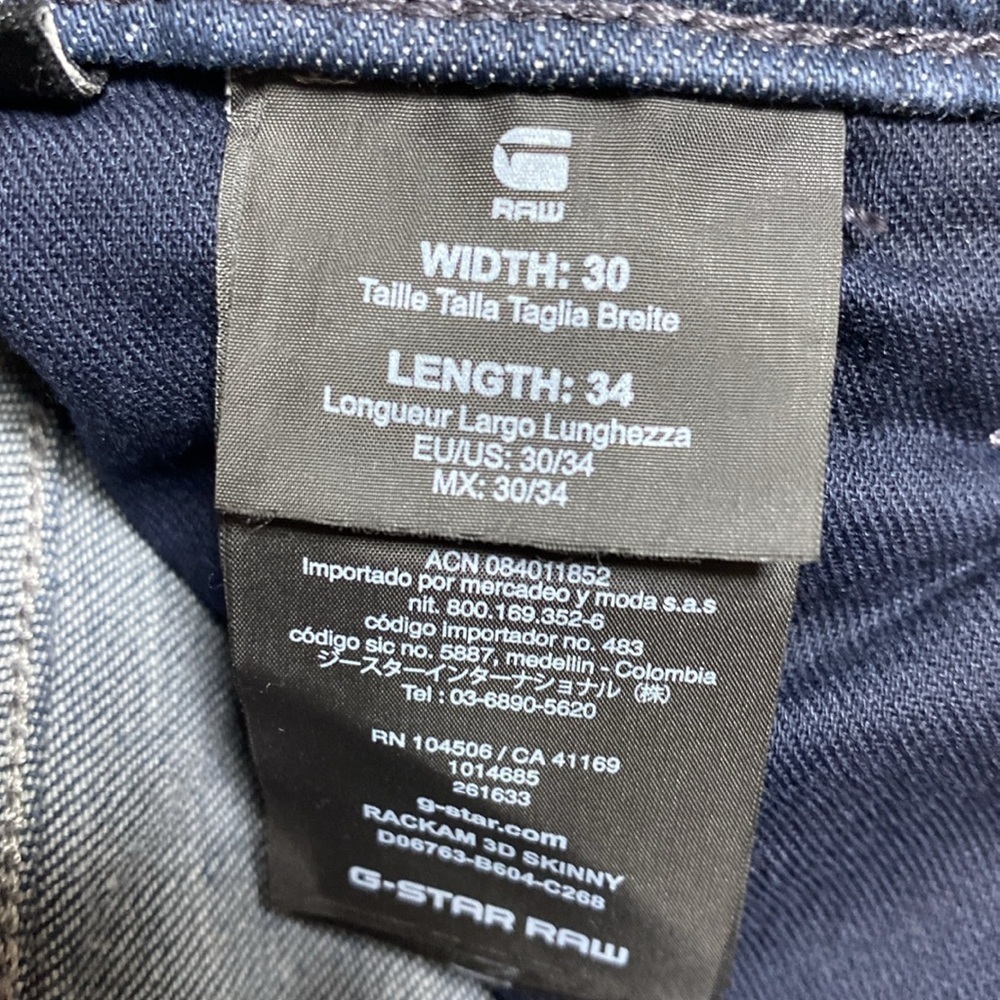 ๐น๐ฅ G-Star Raw Rackam 3D Skinny Jeans Blue Size 30x34 EUC Moto Biker - Picture 11 of 13